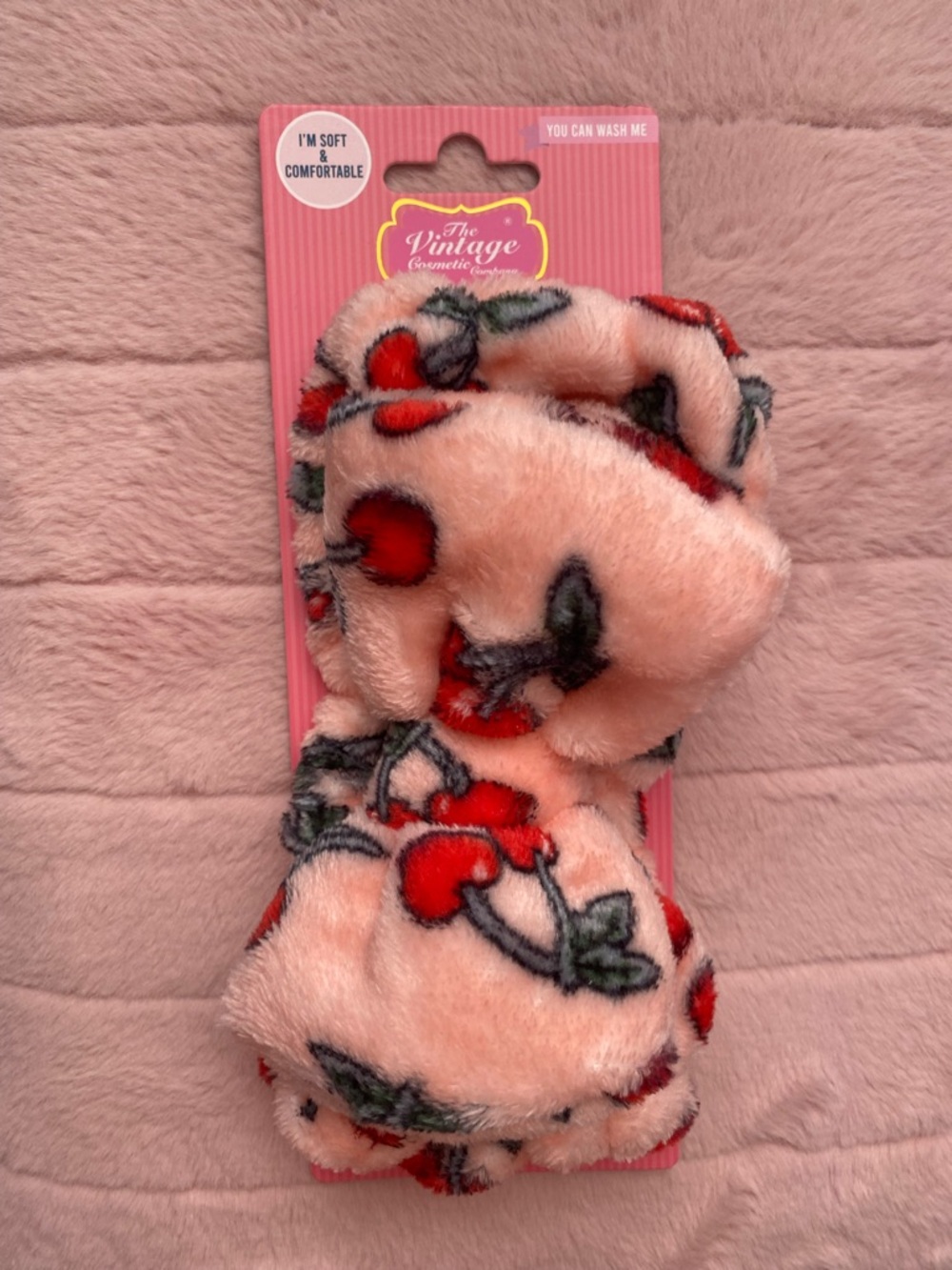 Pink Cherry Plush Headband